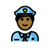 man police officer, medium-dark skin tone